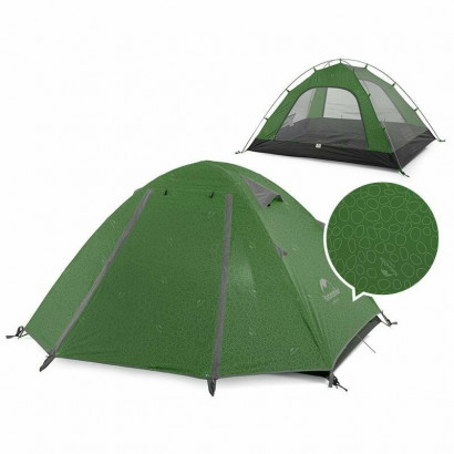 Палатка Naturehike P-Series NH18Z033-P 210T65D трехместная, темно-зеленая
